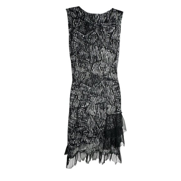 Tango Mango womens size Medium Black & White sleeveless Dress Artsy nylon mesh - Picture 5 of 8